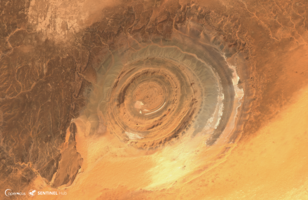 Richat Structure arial view in natural color